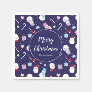 Serviette En Papier Cute Père Noël Snowman Sucre de canne Motif de Noë