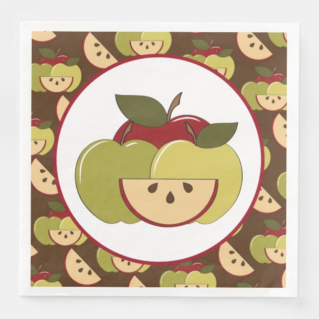 Serviette En Papier Cute pomme fruits motif papier serviettes (Devant)