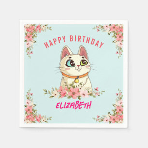 Serviette En Papier Cute Purfect Chat Kitten fête d'anniversaire