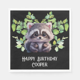 Serviette En Papier Cute raccoon animaux de forêt amis de forêt