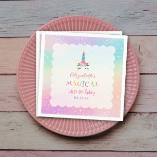 Serviette En Papier Cute Rainbow Unicorn Magique fête d'anniversaire