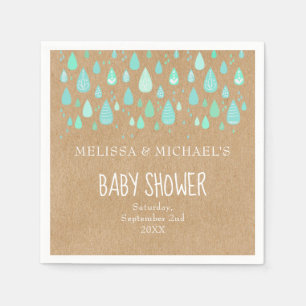 Serviette En Papier Cute Raindrops Couples Baby shower/Saupoudrer Rust
