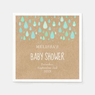 Serviette En Papier Cute Raindrops Couples Baby shower/Saupoudrer Rust