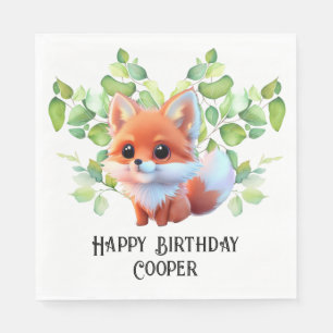 Serviette En Papier Cute renard dessin bois animaux forêt amis de la f