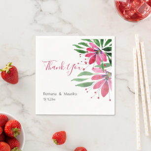 Serviette En Papier Cute Romantique Lotus Rose Aquarelle Art