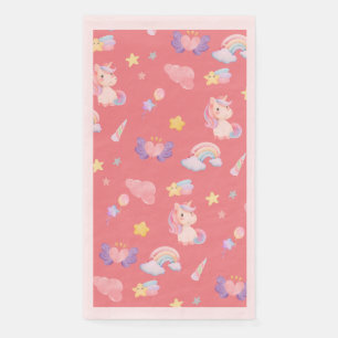 Serviette En Papier Cute rose douce licorne arc-en-ciel Motif