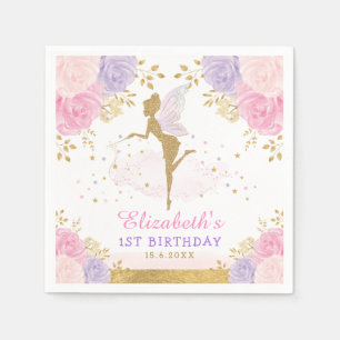 Serviette En Papier Cute rose Lavande Fée Baby shower 1er Anniversaire