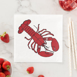 Serviette En Papier Cute rouge Lobster fête dîner serviettes