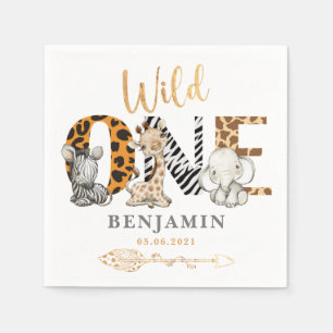 Serviette En Papier Cute Safari Wild Un Anniversaire serviettes
