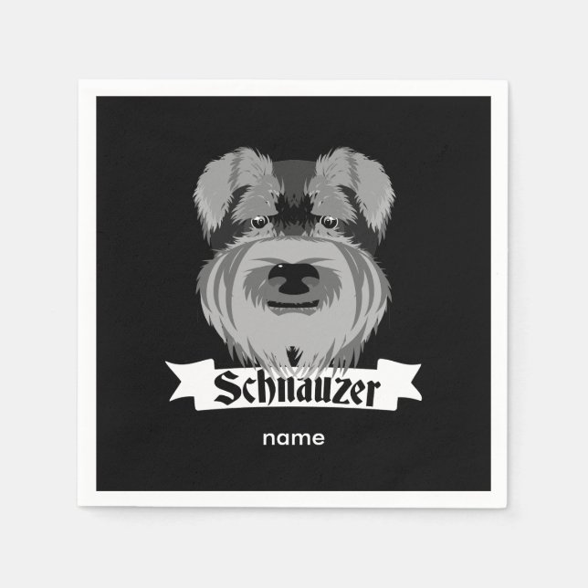 Serviette En Papier Cute Schnauzer (Devant)