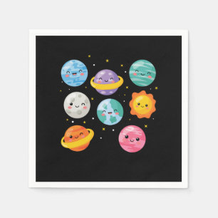 Serviette En Papier Cute Seven Planets Sun Solar System Galaxy Outer S