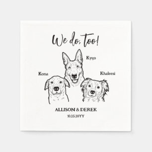 Serviette En Papier Cute Simple 3 Chiens Pet Dessin Mariage