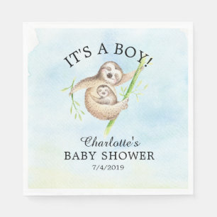 Serviette En Papier Cute Sloth Boy Baby shower Papier