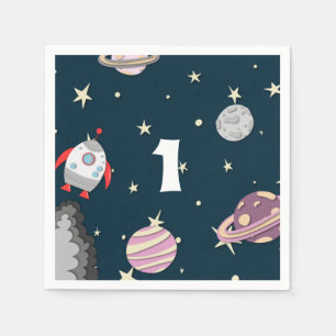 Serviette En Papier Cute Space Premier anniversaire