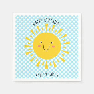 Serviette En Papier Cute Sunshine Bonne fête d'anniversaire