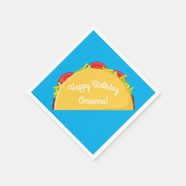 Serviette En Papier Cute Taco Enfants 1er anniversaire fête Nourriture (Coin)