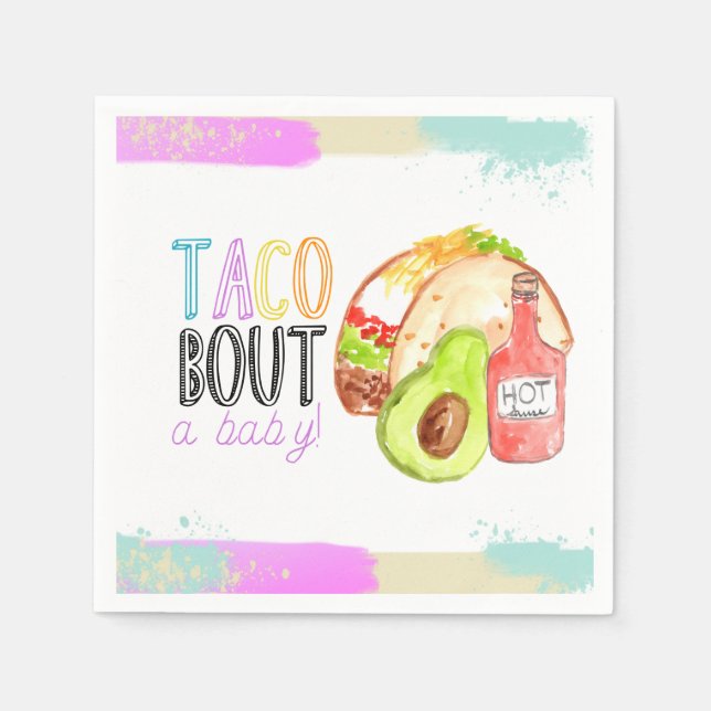 Serviette En Papier Cute taco Fiesta babyshower soirée serviette (Devant)