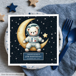 Serviette En Papier Cute Teddy Astronaut garçon fête d'anniversaire se