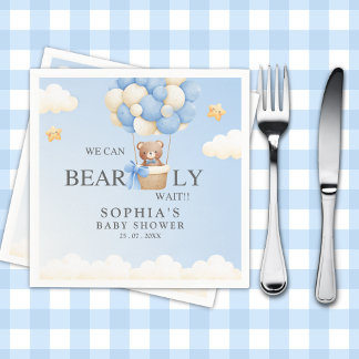 Serviette En Papier Cute Teddy bear Baby shower boy Party