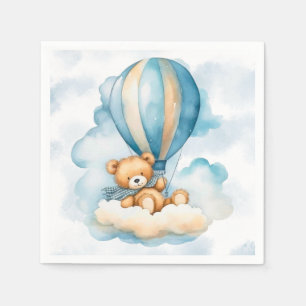 Serviette En Papier Cute Teddy Bear Hot Air Balloons Baby shower garço