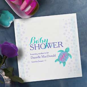 Serviette En Papier Cute tortue aquarelle baby shower personnalisé ser