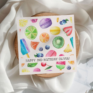Serviette En Papier Cute Tropical Summer Tutti Fruitti Anniversaire Na
