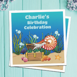 Serviette En Papier Cute Under the Sea Cartoon Ocean Animals Anniversa