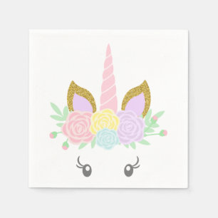 Serviette En Papier Cute Unicorn Face Baby shower serviettes