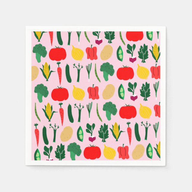 Serviette En Papier Cute Vegetables Paper Napkins (Devant)