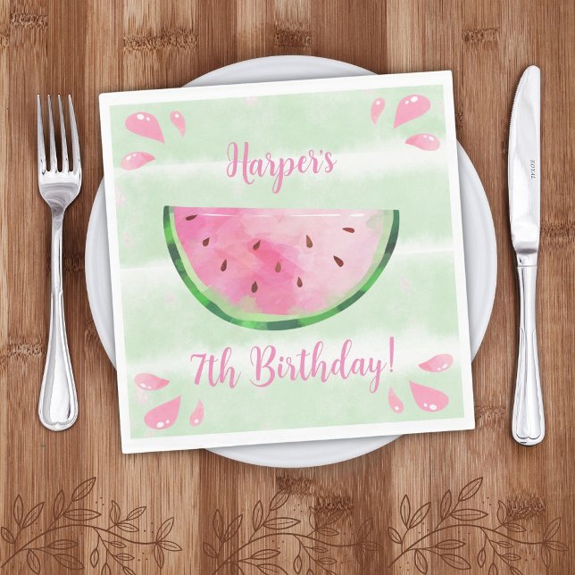 Serviette En Papier Cute Watermelon fête d'anniversaire (Créateur téléchargé)
