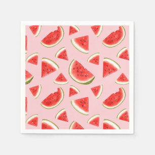 Serviette En Papier Cute Watermelon Motif Pink Anniversaire de enfant 