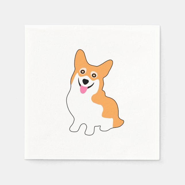 Serviette En Papier Cute West Pembroke Corgi Pup (Devant)
