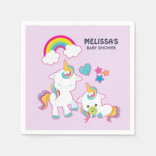 Serviette En Papier Cute White Unicorns Magical Mama & Baby
