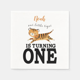Serviette En Papier Cute Wild One Jungle Tiger 1er anniversaire Invita