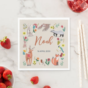 Serviette En Papier Cute Woodland Animaux Baby shower neutre