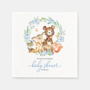 Serviette En Papier Cute Woodland Animaux Baby shower verdoyant
