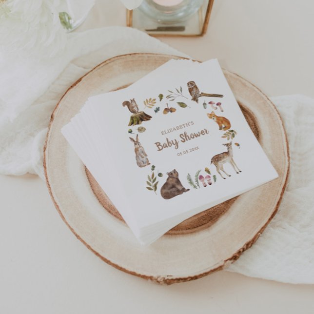 Serviette En Papier Cute Woodland Animaux Baby showers neutres selon l (Créateur téléchargé)