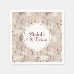 Serviette En Papier Cute Woodland Animaux Motifs nordiques Anniversair