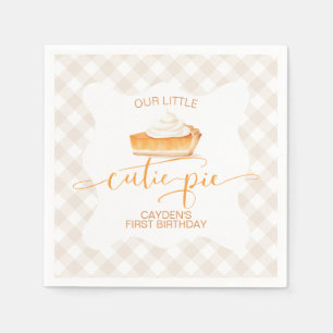 Serviette En Papier Cutie Pie citrouille pie Chute plaid Premier anniv