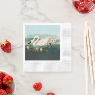 Serviette En Papier cygne audubon cygnes d'eau blanche