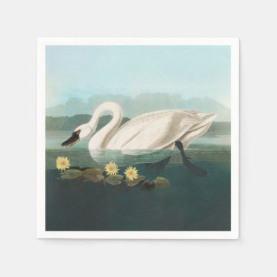 Serviette En Papier cygne audubon cygnes d'eau blanche