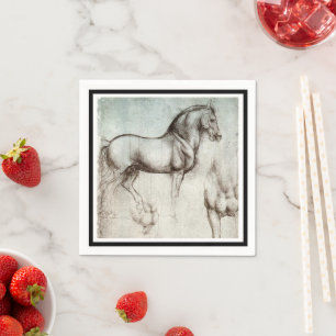 Serviette En Papier Da Vinci Étude d'un Cheval Renaissance Art