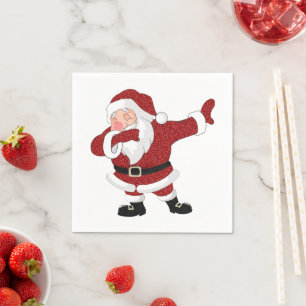 Serviette En Papier Dabbing Red Santa Claus   Fun Holiday XMAS Humour