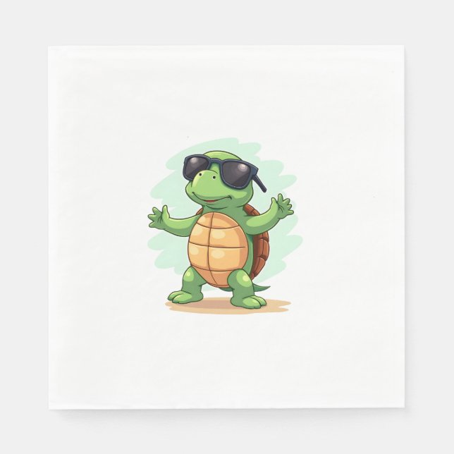 Serviette En Papier Dabbing Sea Turtle Amoureux des animaux Sauvez Les (Devant)