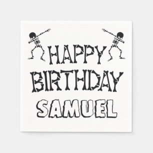 Serviette En Papier Dabbing Skeleton Halloween Joyeuse fête d'annivers