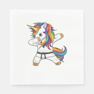 Serviette En Papier Dabbing Unicorn Karate Taekwondo Enfants Filles Ma