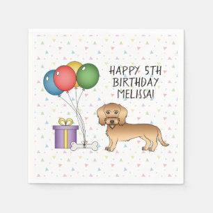 Serviette En Papier Dachshund à poil dur blé Canin mignon - Anniversai