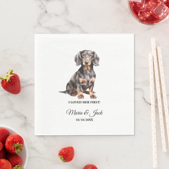 Serviette En Papier Dachshund Chien J'Ai Aimé Ses Premiers Mariages Na (En situation)