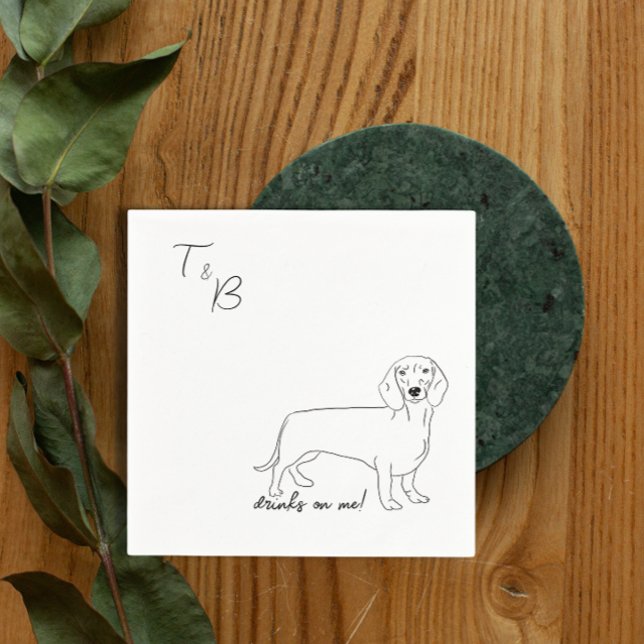 Serviette En Papier Dachshund Chien Mariage Cocktail Serviettes (Créateur téléchargé)