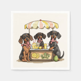 Serviette En Papier Dachshund Chiens Lemonade Stand